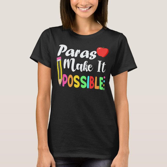 Camiseta Paras Make It Possible Apple And Pencil Back To Sc (Frente)