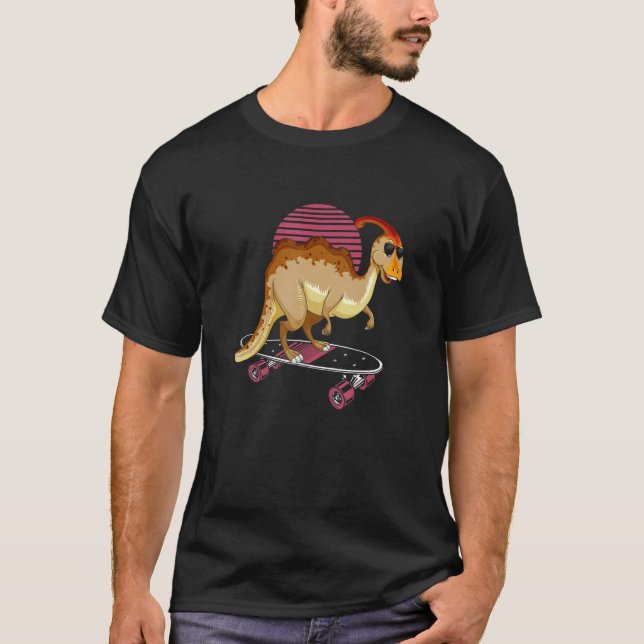 Camiseta Parasaurolophus Dinosaur Desing for Skaterboad (Frente)