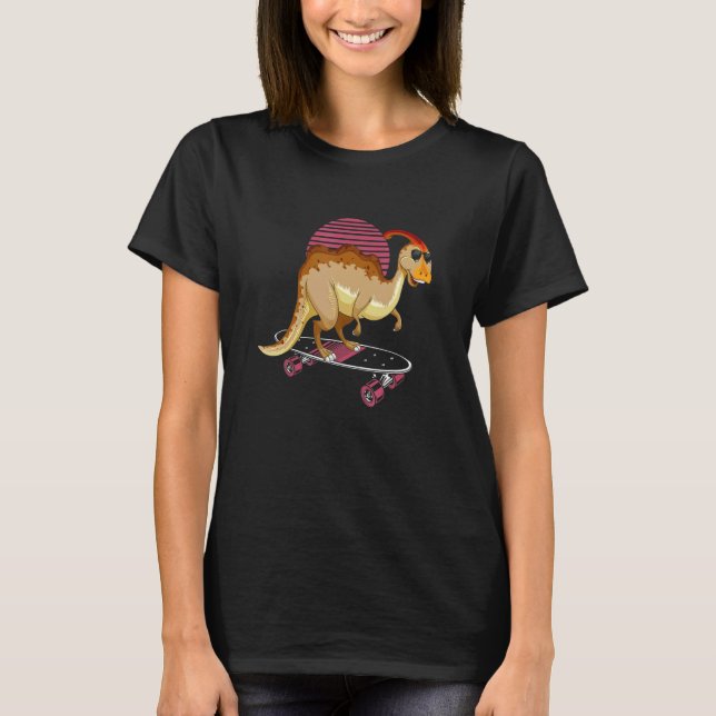 Camiseta Parasaurolophus Dinosaur Desing for Skaterboad (Frente)
