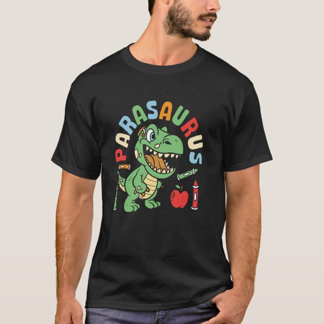 Camiseta Parasaurus Dinossauro Paraprofissional Para Educad (Frente)