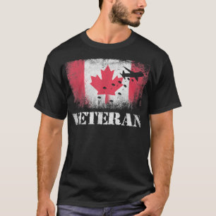 Camiseta Paratrooper Veteran Canada Flag Airborne