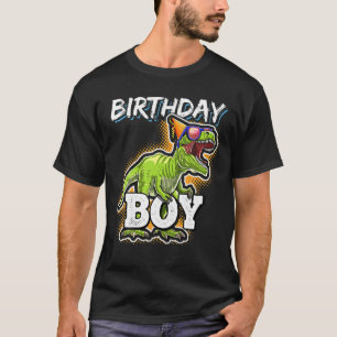 Camiseta Parceiro Birthday Boy T Rex Dinossaur Dotado Para 