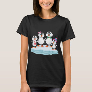 Camiseta Parceiro de Natal do amor da família pinguim