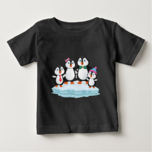 Camiseta Parceiro de Natal do amor da família pinguim