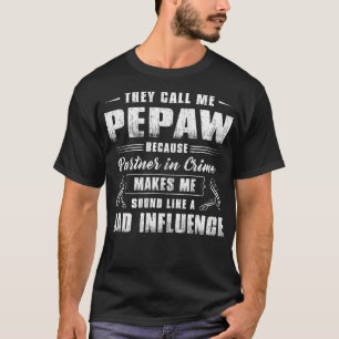 Camiseta Parceiro De Pepaw No Crime Engraçado Pais Do Avô