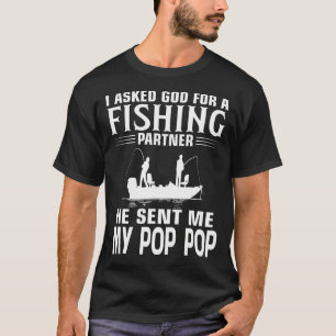 Camiseta Parceiro De Pesca Ele Me Enviou Minha POP POP