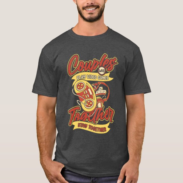 Camiseta Parceiro de Video Games engraçado vintage (Frente)