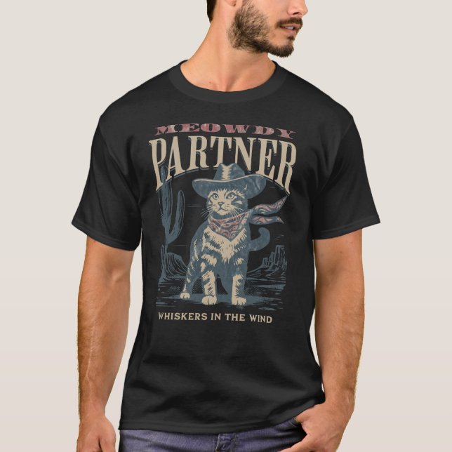 Camiseta Parceiro Meowdy Sussurra No Vento (Frente)