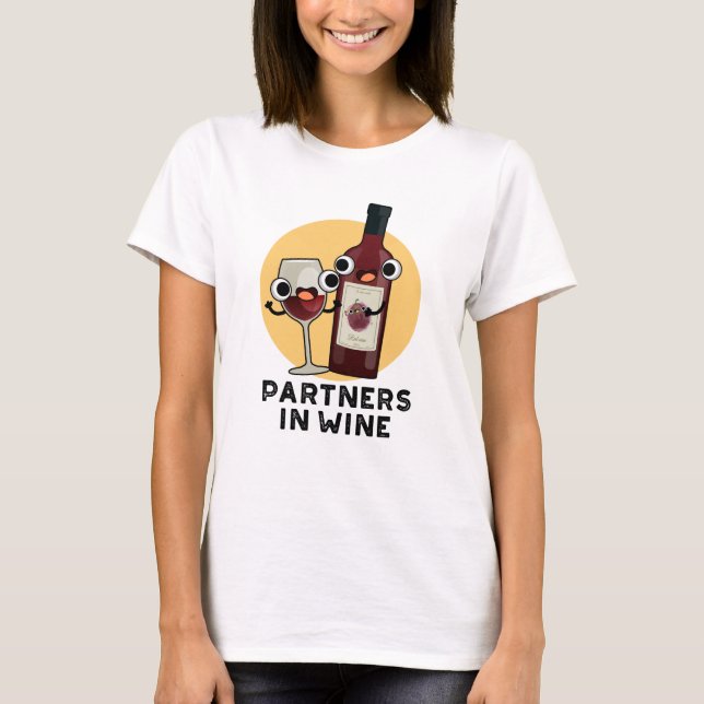 Camiseta Parceiros De Bebida Engraçada Com Vinho (Frente)