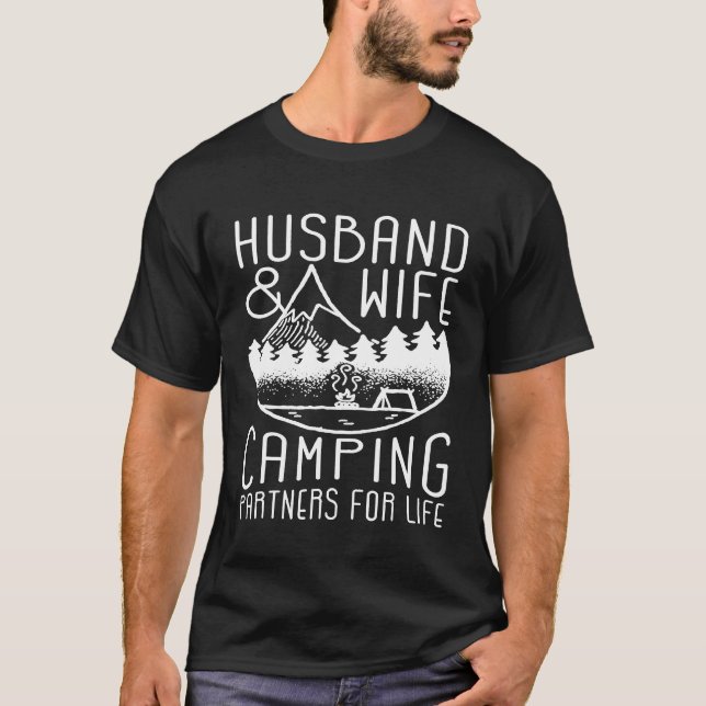 Camiseta Parceiros De Campanha De Esposa Para Marido Para C (Frente)