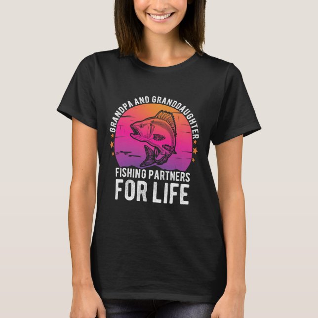 Camiseta Parceiros De Pesca Do Avô E Da Avô Para O Lif (Frente)