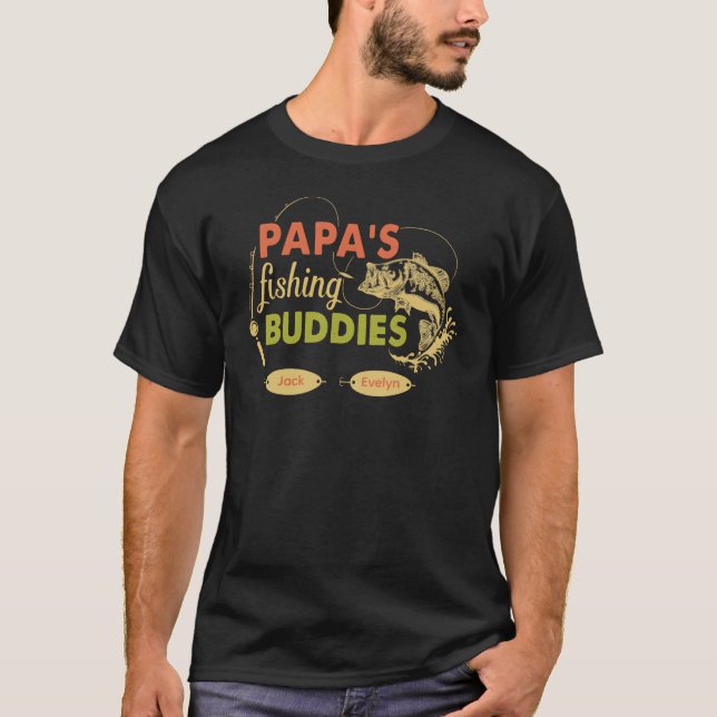 Camiseta Parceiros de pesca do papai Nome personalizado dos (Frente)