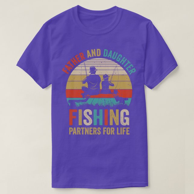 Camiseta Parceiros De Pesca pai E Filha Para Pescadores De  (Frente do Design)
