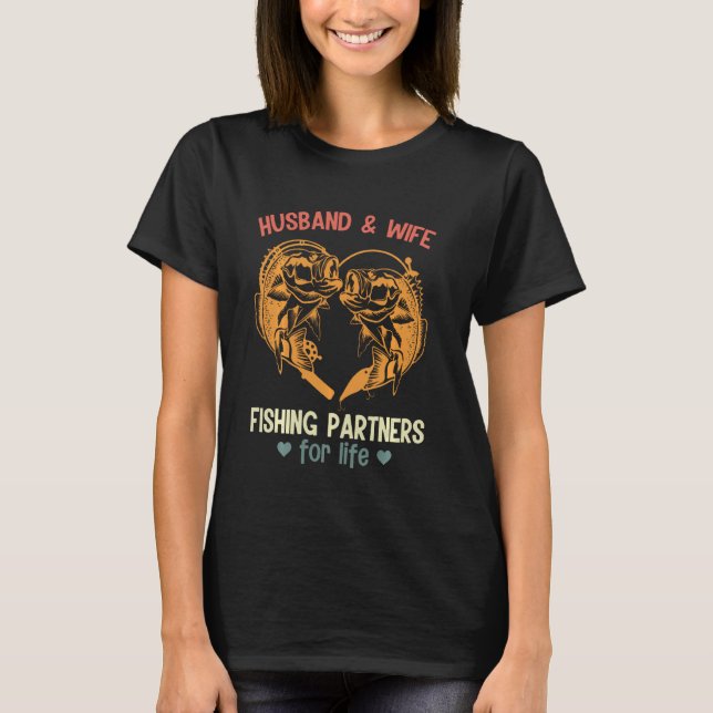 Camiseta Parceiros De Pesca Para Marido E Esposa Para A Vid (Frente)