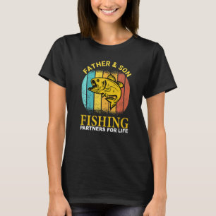 Camiseta Parceiros De Pesca Vintage Padre E Son Para A Vida