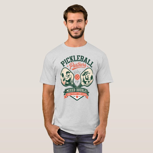 Camiseta Parceiros de Pickleball Duplas Mistas (Frente Completa)