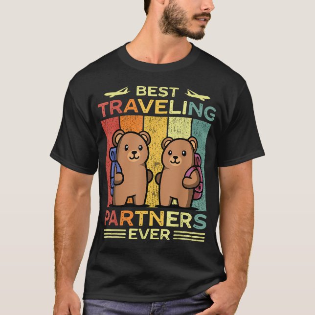 Camiseta Parceiros de Viagem Urso Viajante (Frente)
