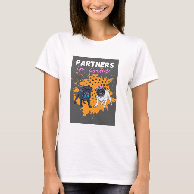 Camiseta parceiros em cães criminosos (Frente)
