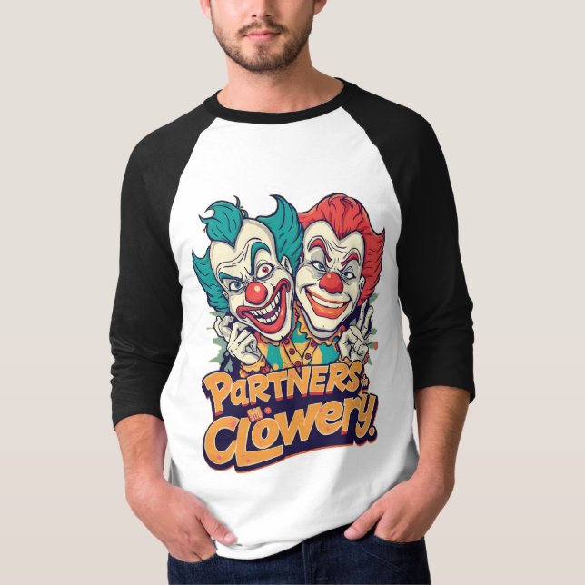 Camiseta Parceiros na Clowery (Punição de Palhaço Divertida (Frente)