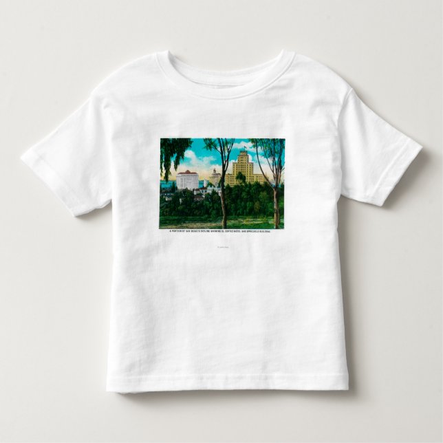 Camiseta Parcela da skyline de San Diego que mostra o EL (Frente)