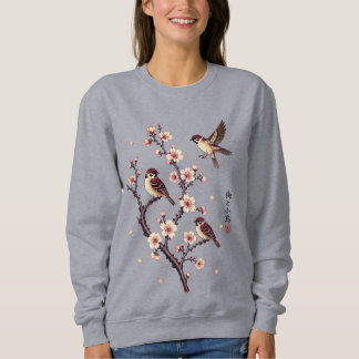 Camiseta Pardais da Primavera num Ramo Florido