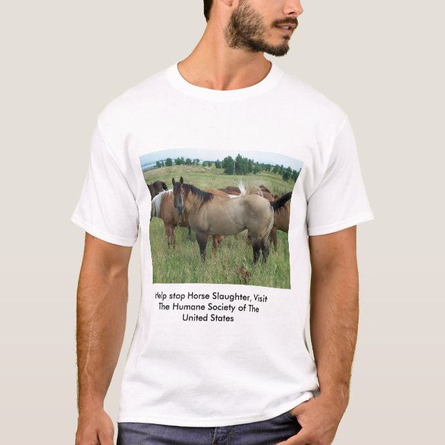Camiseta Pare a chacina do cavalo (Frente)