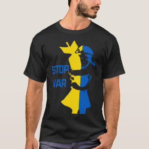Camiseta Pare a Guerra na Ucrânia Pare o Bombardeio da Ucrâ