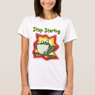 Camiseta Pare a parte superior olhar fixamente