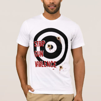 CAMISETA PARE A VIOLÊNCIA ARMADA COM TIROS DA BALA