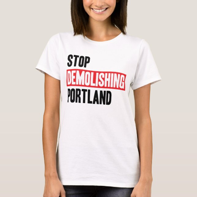 Camiseta Pare de demulir Portland - cores claras, mulheres (Frente)