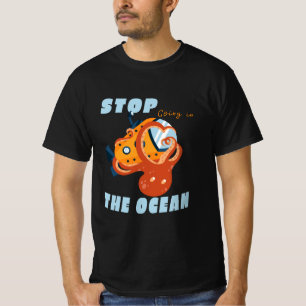 CAMISETA PARE DE ENTRAR NO OCTOPUS SUBMARINO OCEANO