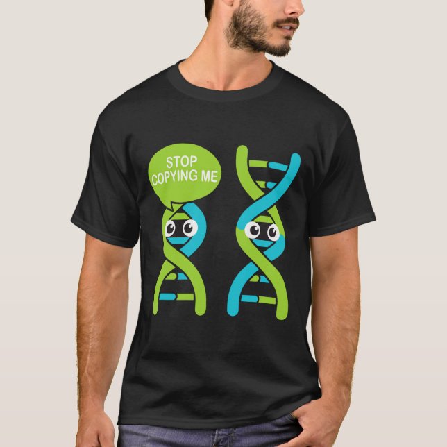 Camiseta Pare de Me Copiar Piada Científica Divertida de DN (Frente)