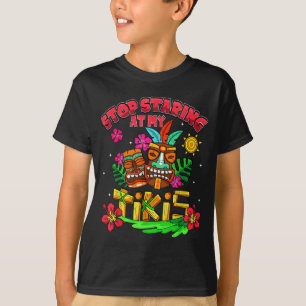 Camiseta Pare de Olhar Para o Luau de Verão do Havaí Tikis