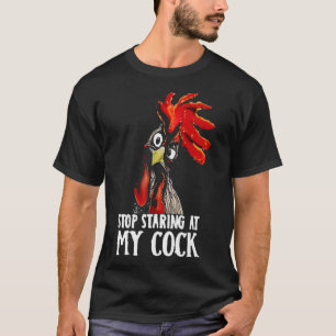 Camiseta Pare de olhar para o meu cozido - Frango, Humor Sa
