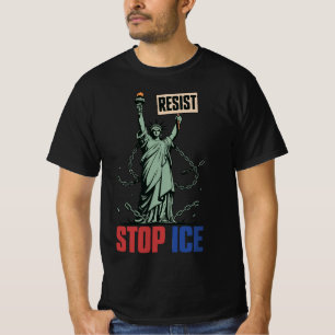 Camiseta Pare Estátua da Liberdade ICE Resistir Engraçado 