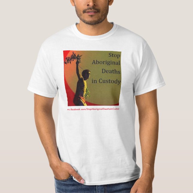 Camiseta Pare mortes aborígenes no lado da custódia 2 (Frente)