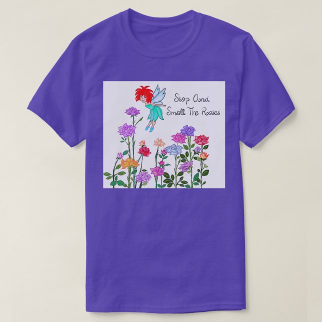 Camiseta Pare o amp Cheire os Rosas (Frente do Design)