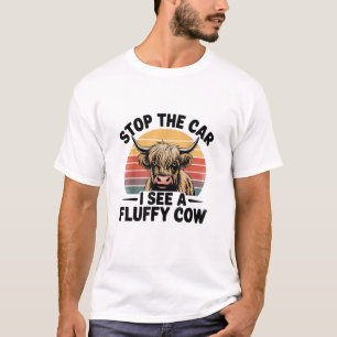 Camiseta Pare O Carro Eu Vejo Uma Vaca Engraçada Fluffy Na