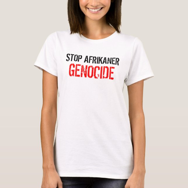 CAMISETA PARE O GENOCÍDIO DO AFRIKANER (Frente)