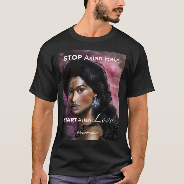 Camiseta Pare o ódio asiático começar o amor asiático, Arie (Frente)