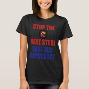Camiseta Pare o Roubo Real Salve Nossa Democracia - Sem Rei