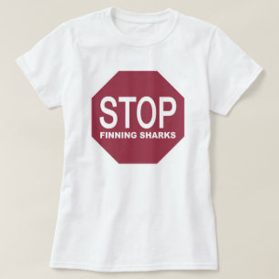 Camiseta Pare o sinal dos tubarões de Finning
