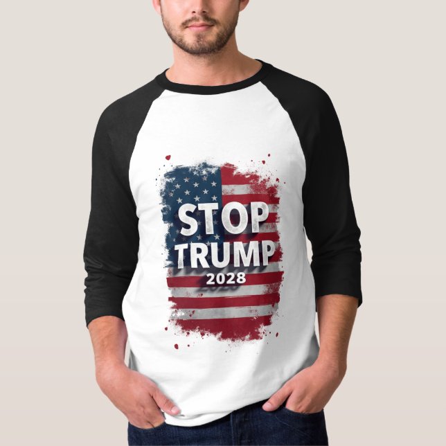 Camiseta Pare Trump 2028 Save Democracy Bold (Frente)