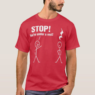 Camiseta Pare você sob um descanso
