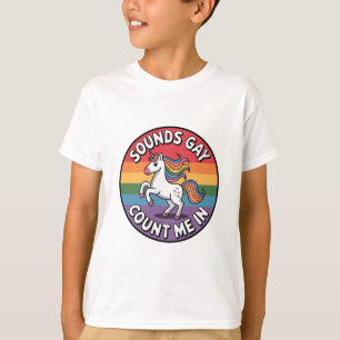 Camiseta Parece Gay Me Inclua Unicórnio Bandeira Arco-Íris 