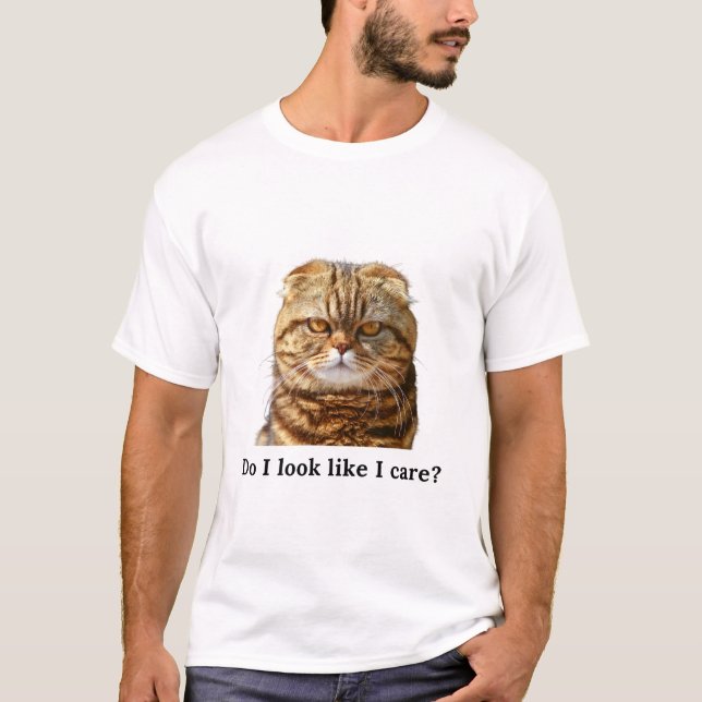 Camiseta "Parece que me importo" Gato rabugento (Frente)