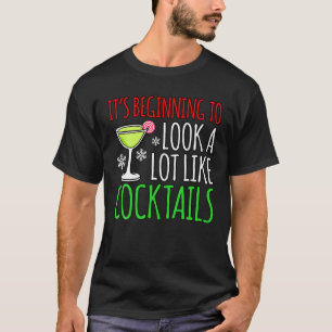 Camiseta Parecem Coquetéis Divertidos Feliz Natal Papai Noe