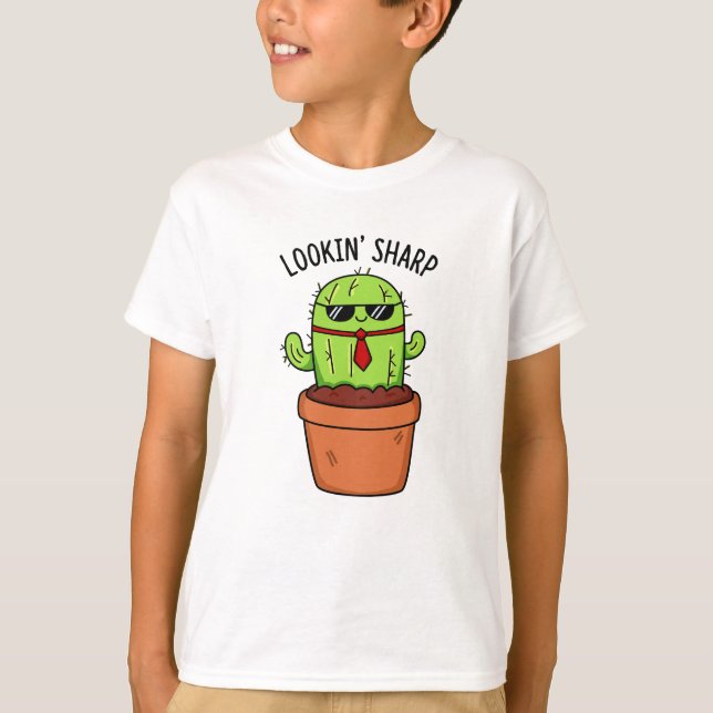 Camiseta Parecendo Sharp Engraçado Cactus Pun (Frente)