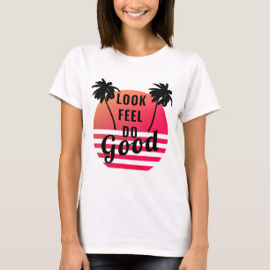 Camiseta Parecer Sentir Fazer Bem Verão Pôr do Sol Palmeira