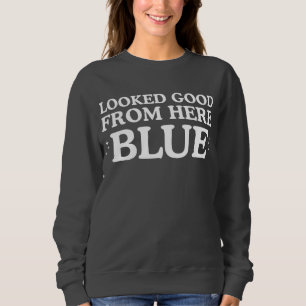 Camiseta Parecia Bom Daqui Azul Mãe Engraçada de Beisebol